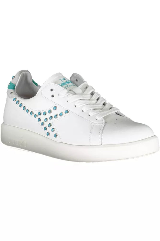 White Leather Women Sneaker - SEHABRANDS