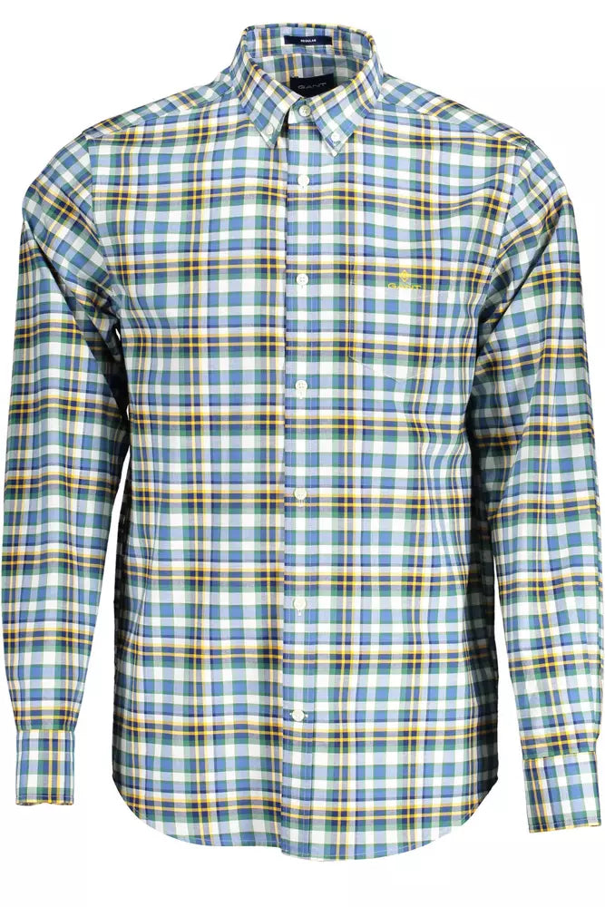 Blue Cotton Mens Shirt - SEHABRANDS