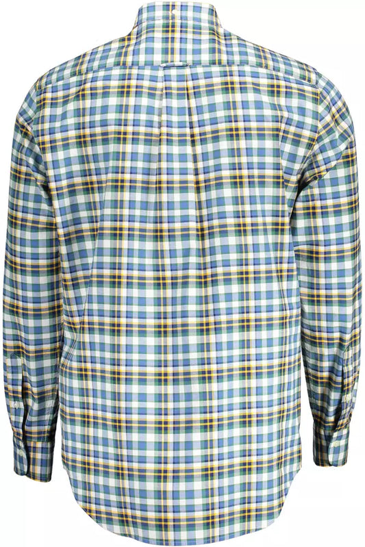 Blue Cotton Mens Shirt - SEHABRANDS