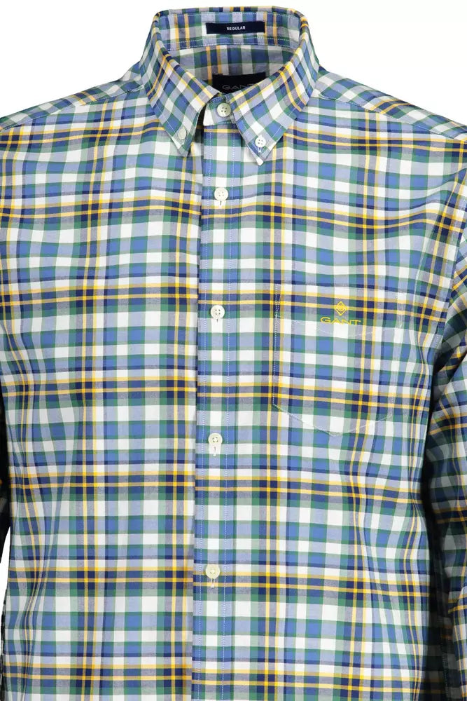 Blue Cotton Mens Shirt - SEHABRANDS