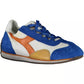 Blue Leather Women Sneaker - SEHABRANDS