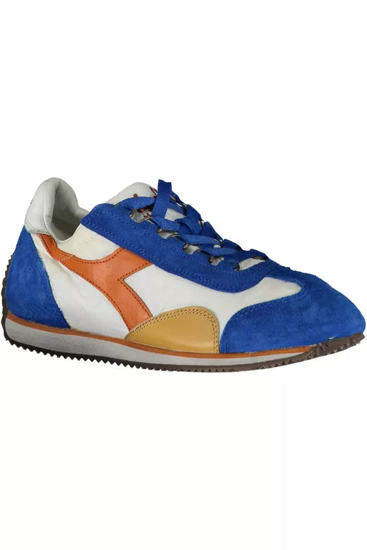 Blue Leather Women Sneaker - SEHABRANDS