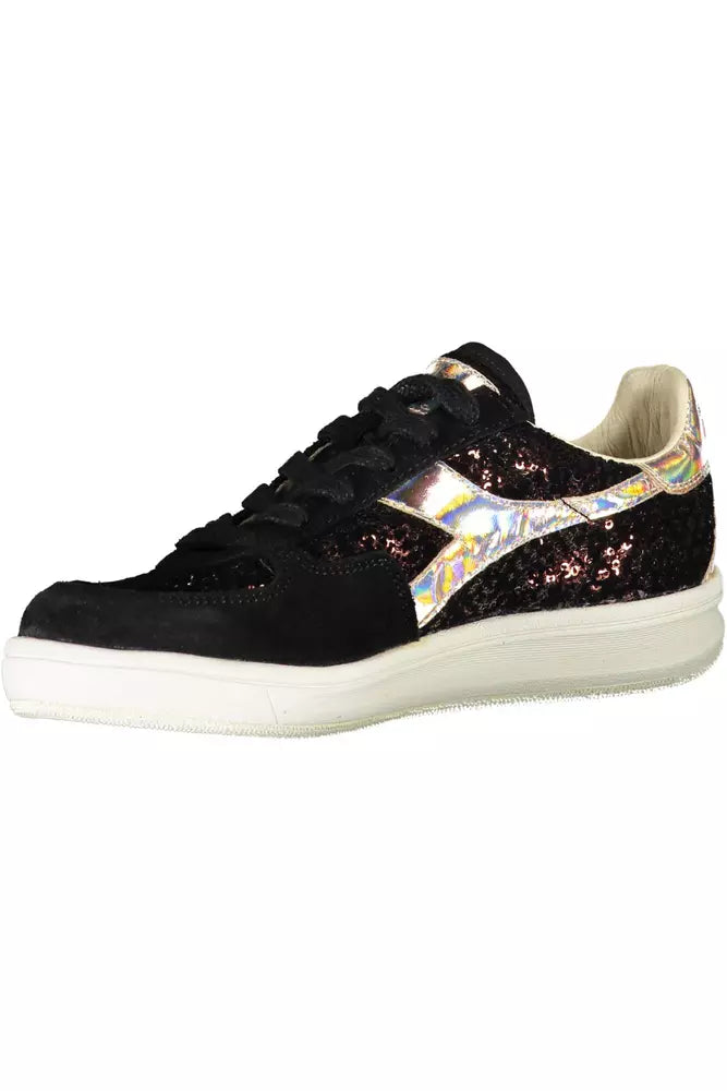 Black Leather Women Sneaker - SEHABRANDS