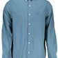 Blue Cotton Men Shirt - SEHABRANDS