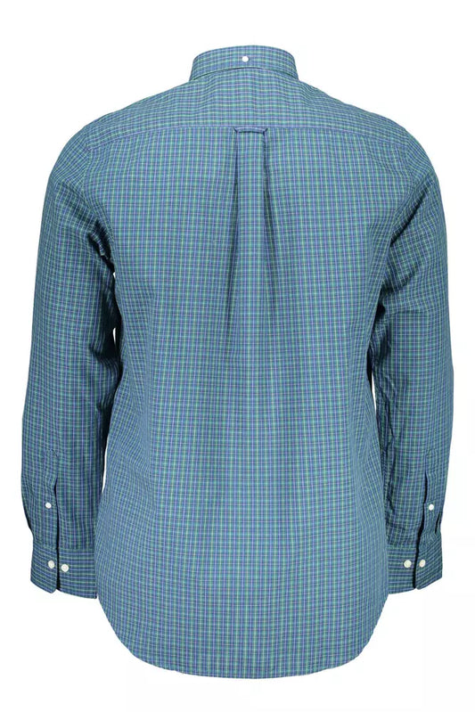 Blue Cotton Men Shirt - SEHABRANDS