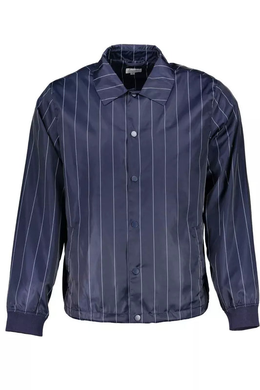 Blue Polyester Men Jacket - SEHABRANDS