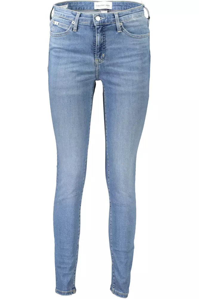 Light Blue Cotton Women Jeans - SEHABRANDS