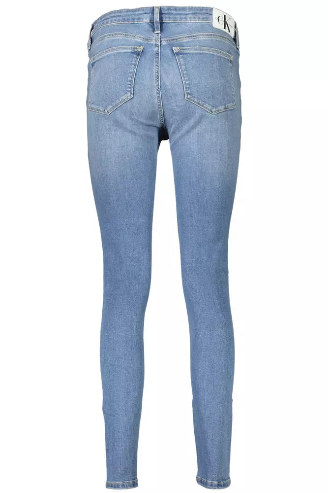 Light Blue Cotton Women Jeans - SEHABRANDS