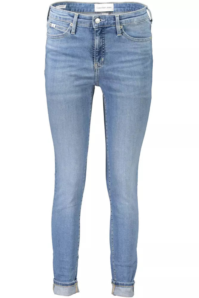 Light Blue Cotton Women Jeans - SEHABRANDS