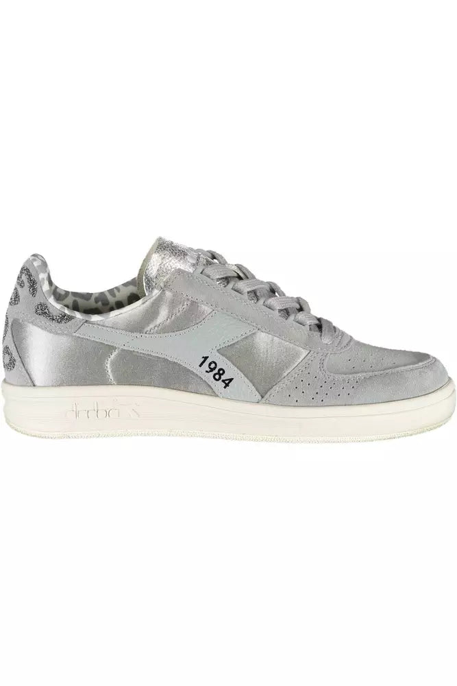 Gray Leather Women Sneaker - SEHABRANDS