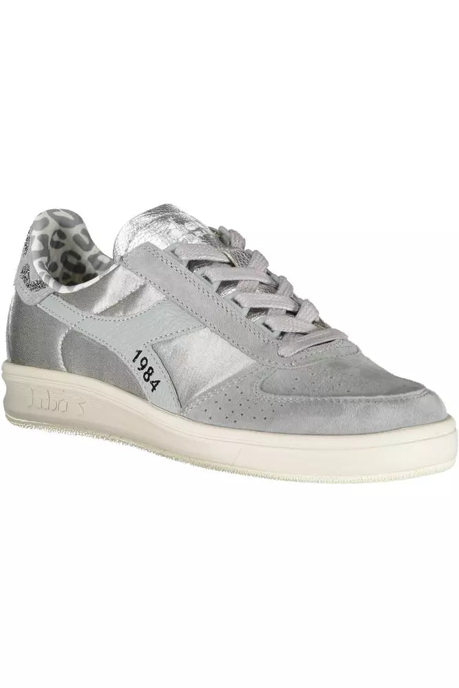 Gray Leather Women Sneaker - SEHABRANDS