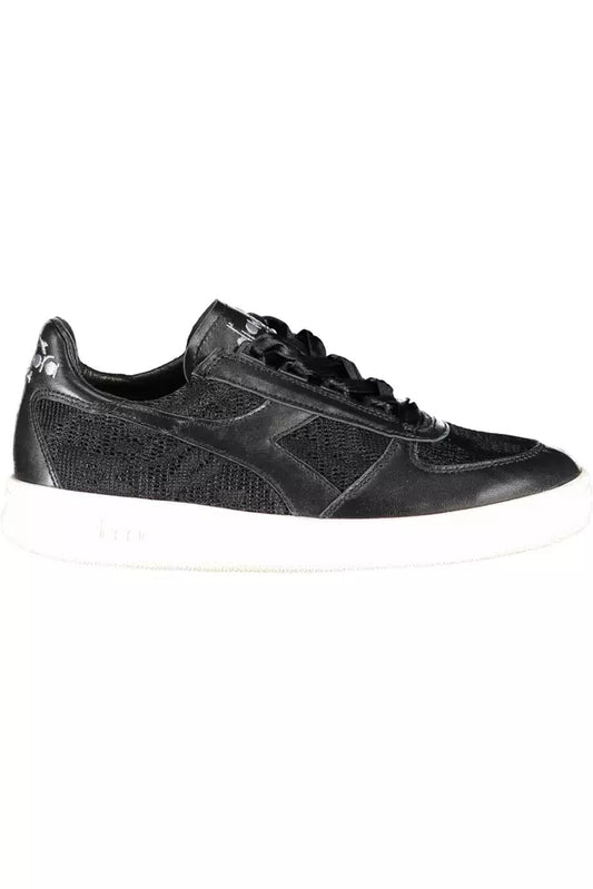 Black Leather Women Sneaker - SEHABRANDS