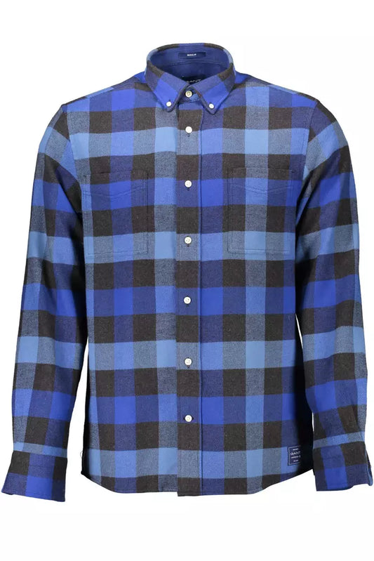 Blue Cotton Men Shirt - SEHABRANDS