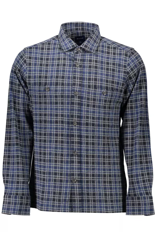 Blue Cotton Men Shirt - SEHABRANDS