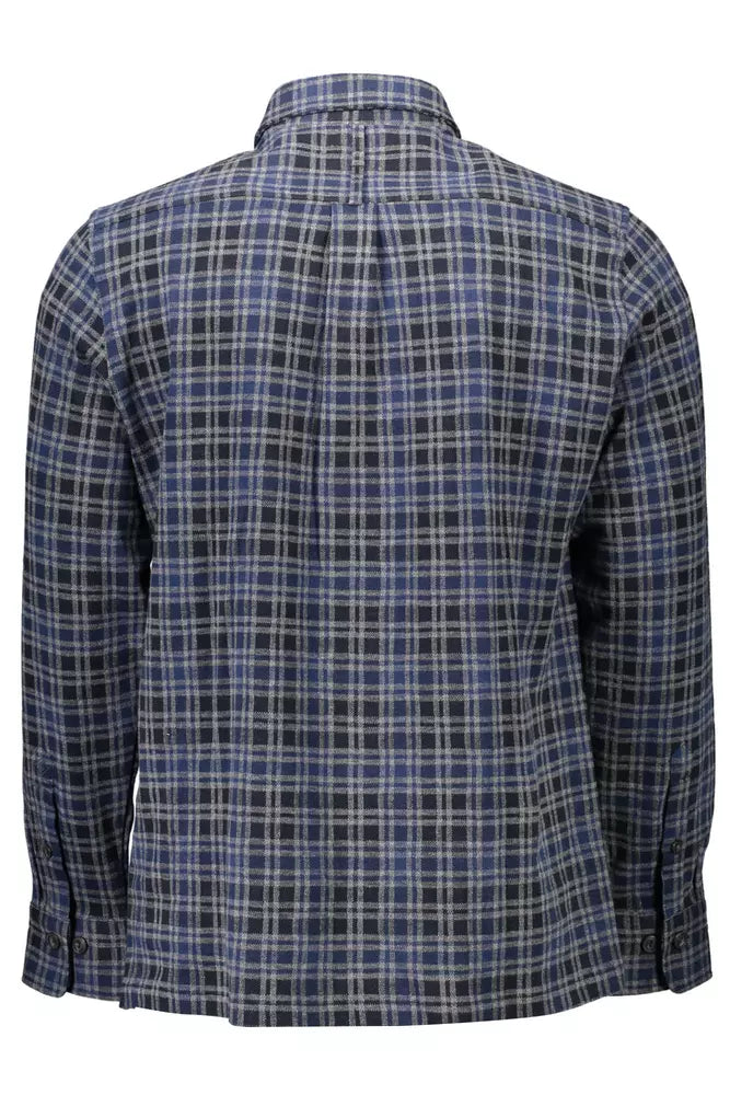 Blue Cotton Men Shirt - SEHABRANDS