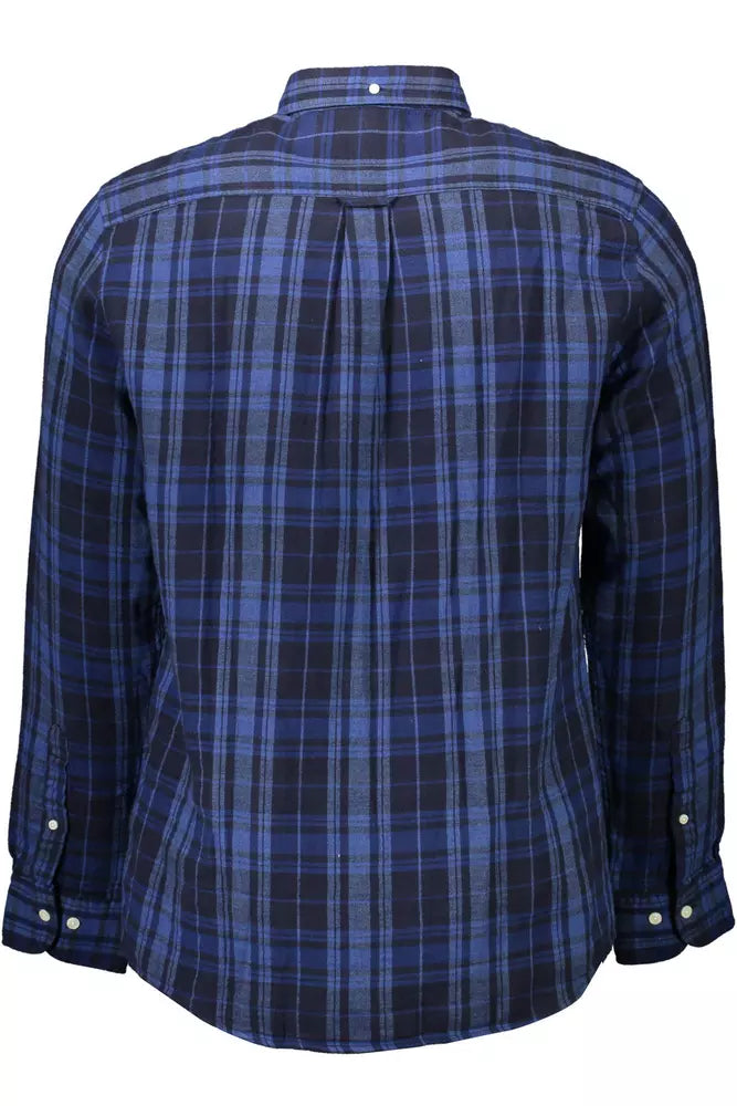 Blue Cotton Men Shirt - SEHABRANDS