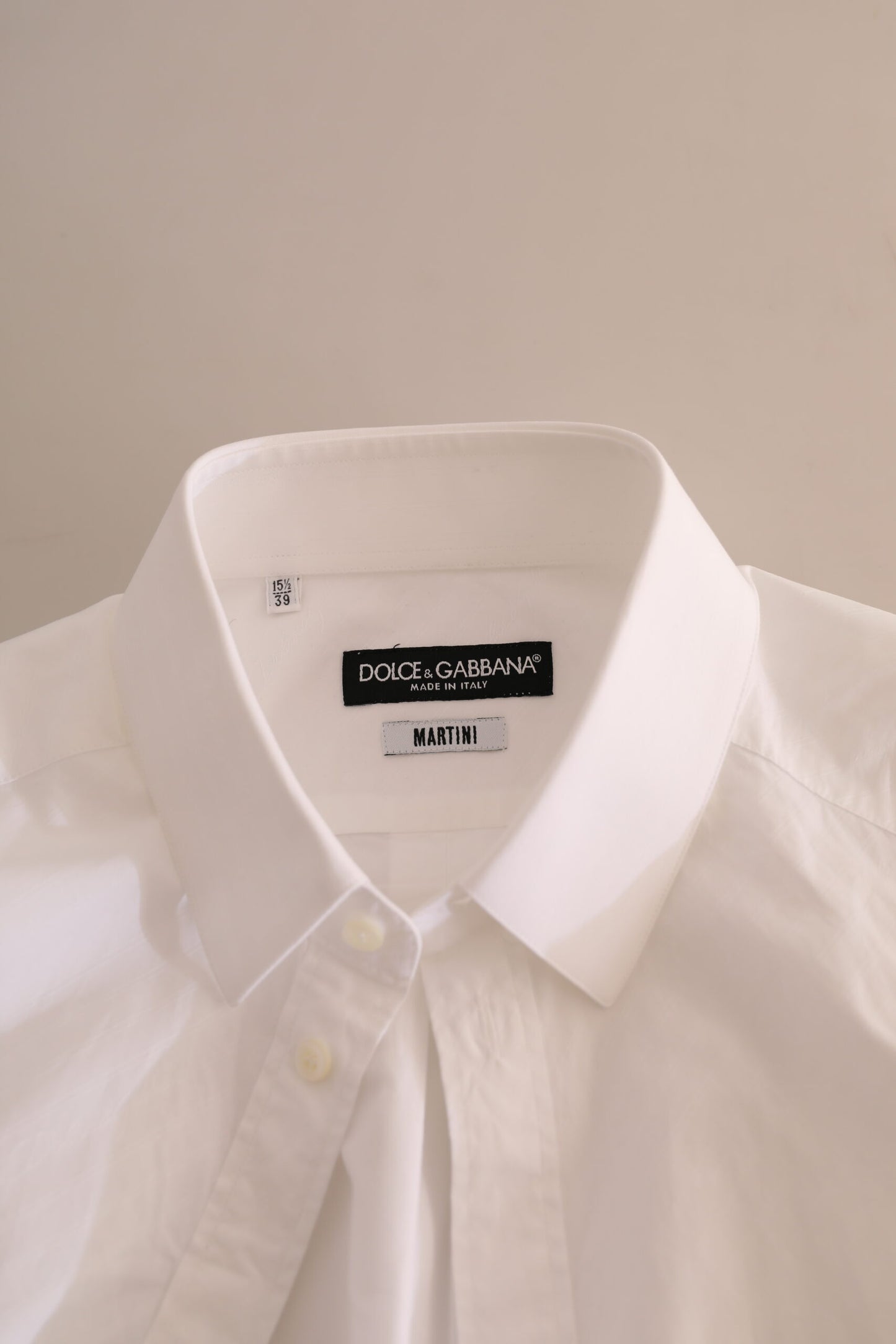 Dolce & Gabbana Elegant White Cotton Martini Dress Shirt