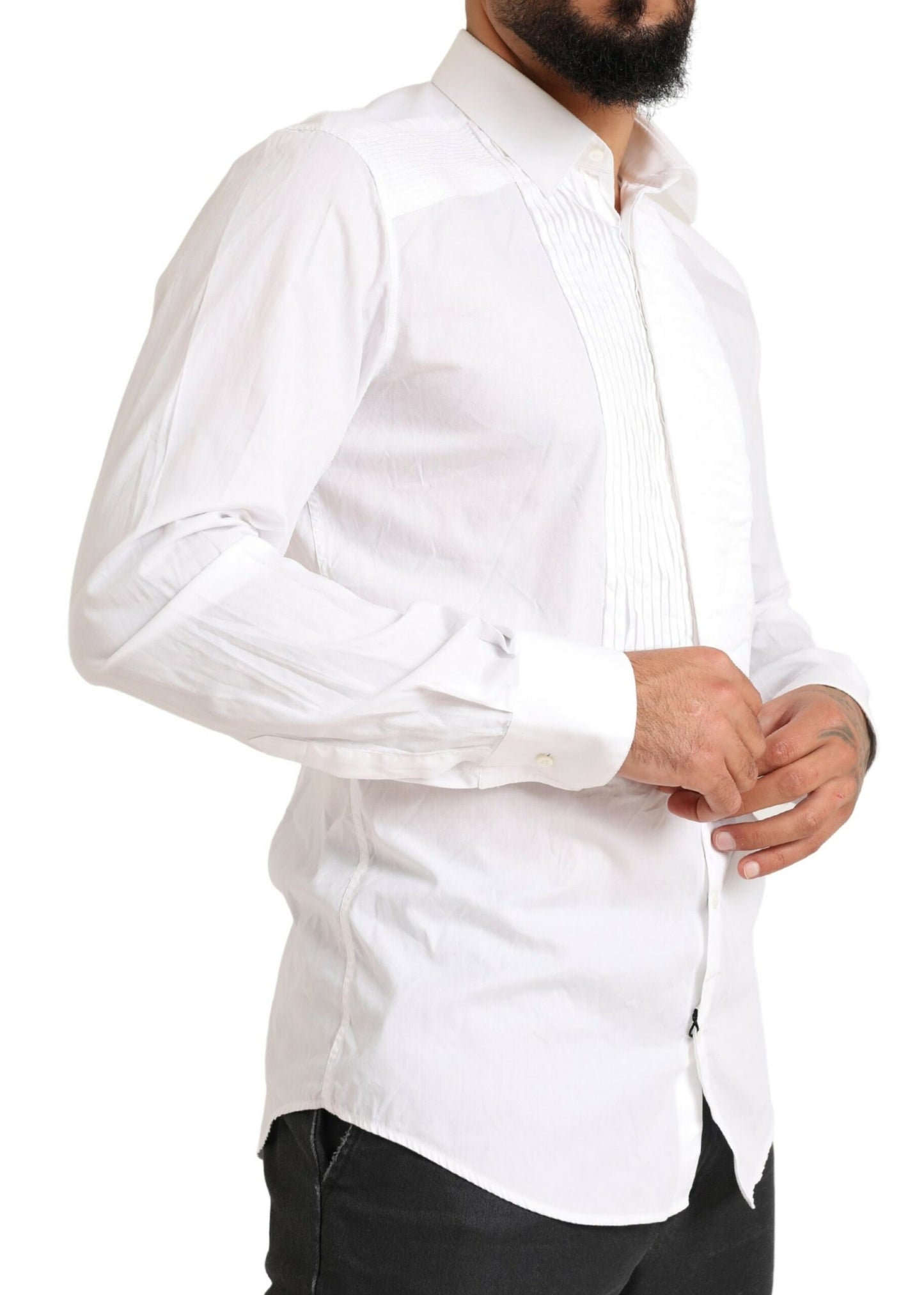 Dolce & Gabbana Elegant White Slim Fit Cotton Dress Shirt