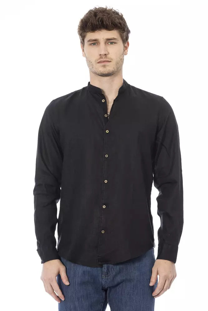 Black Lyocell Men Shirt - SEHABRANDS