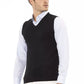 Black Viscose Men Vest - SEHABRANDS