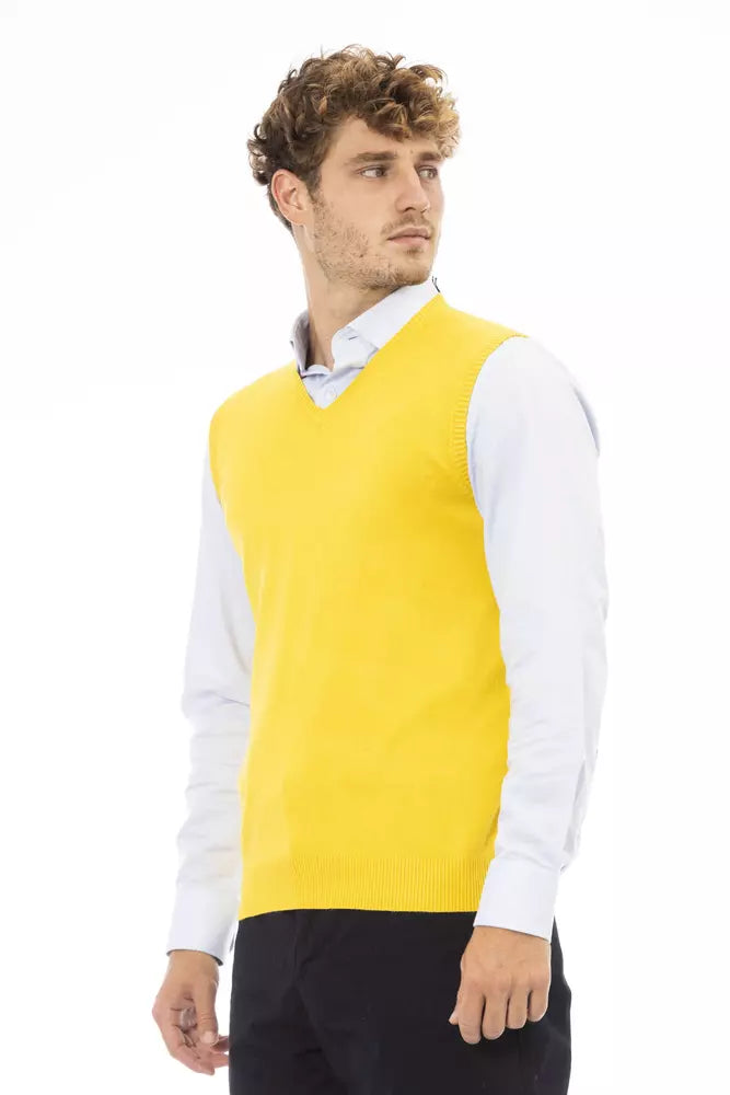 Yellow Viscose Men Vest - SEHABRANDS