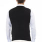 Black Viscose Men Vest - SEHABRANDS