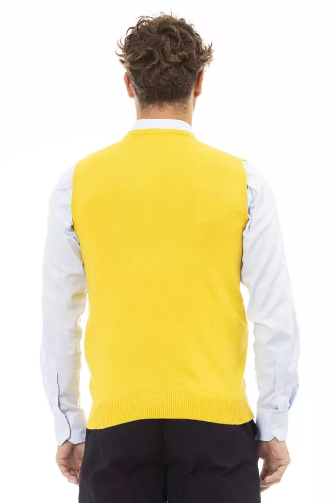 Yellow Viscose Men Vest - SEHABRANDS