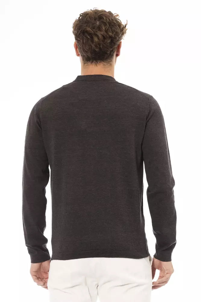 Brown Cotton Men Sweater - SEHABRANDS