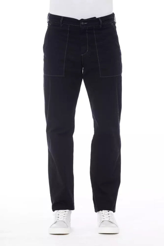 Blue Cotton Men Pants - SEHABRANDS