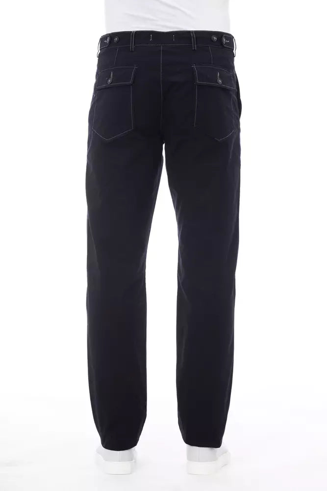 Blue Cotton Men Pants - SEHABRANDS