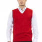 Red Viscose Men Vest - SEHABRANDS