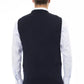 Blue Viscose Men Vest - SEHABRANDS