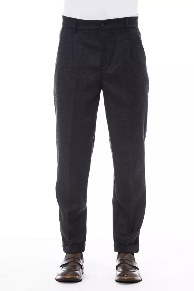 Gray Wool Men Pant - SEHABRANDS