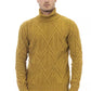 Yellow Merino Wool Men Sweater - SEHABRANDS