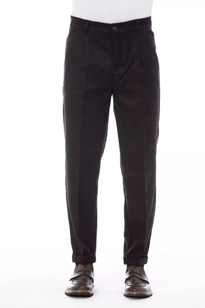 Brown Wool Men Pant - SEHABRANDS