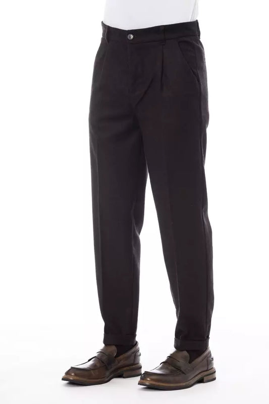 Brown Wool Men Pant - SEHABRANDS