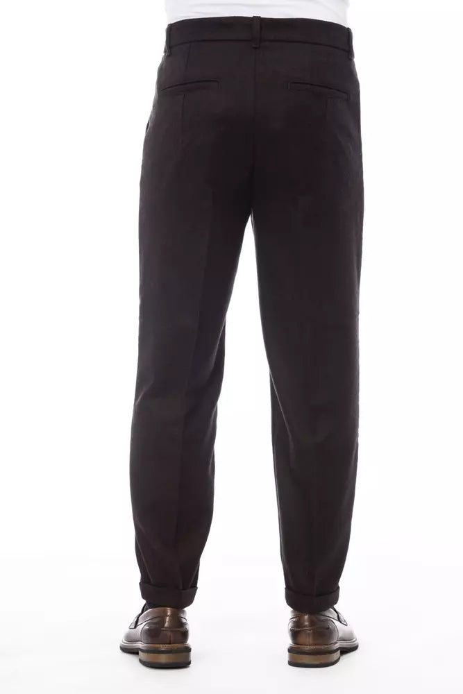 Brown Wool Men Pant - SEHABRANDS