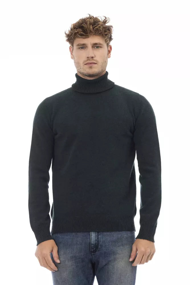 Green Wool Men Sweater - SEHABRANDS