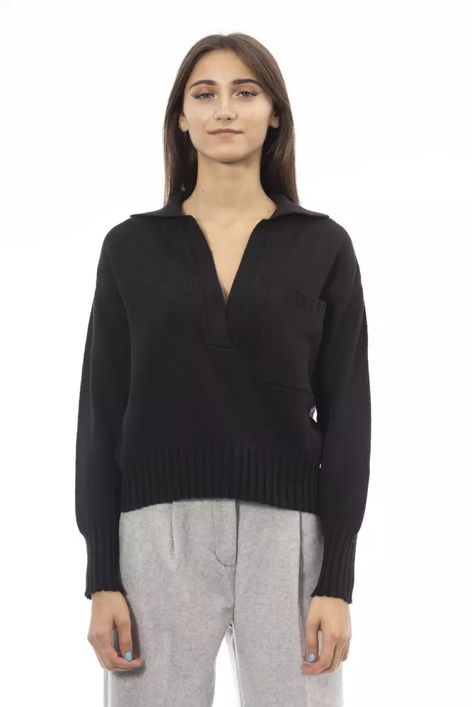 Black Wool Women Sweater - SEHABRANDS