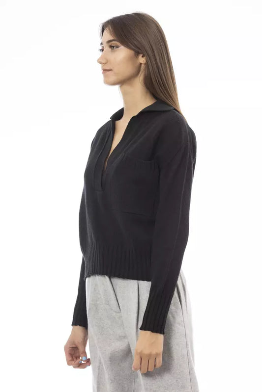 Black Wool Women Sweater - SEHABRANDS