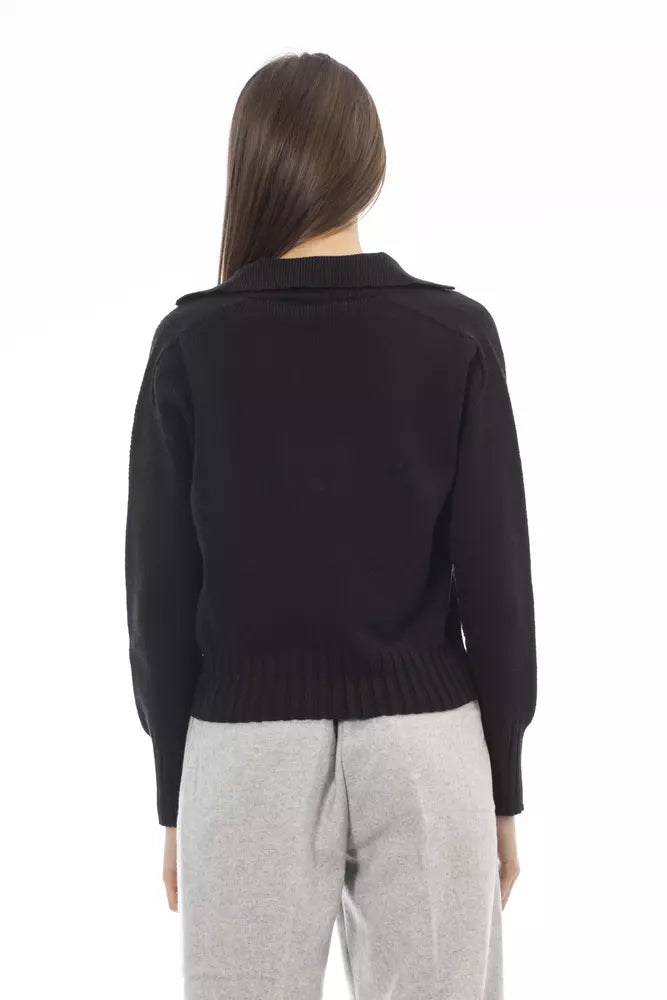 Black Wool Women Sweater - SEHABRANDS