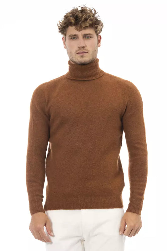 Brown Alpaca Men Sweater - SEHABRANDS