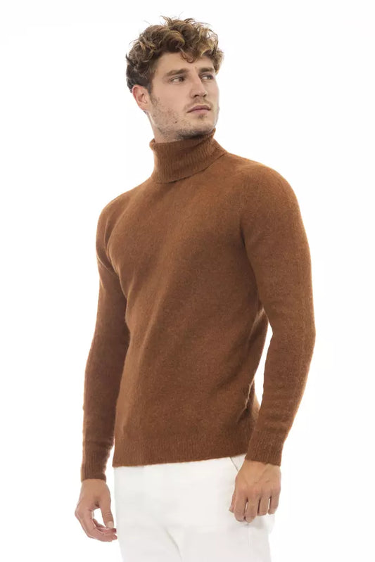 Brown Alpaca Men Sweater - SEHABRANDS