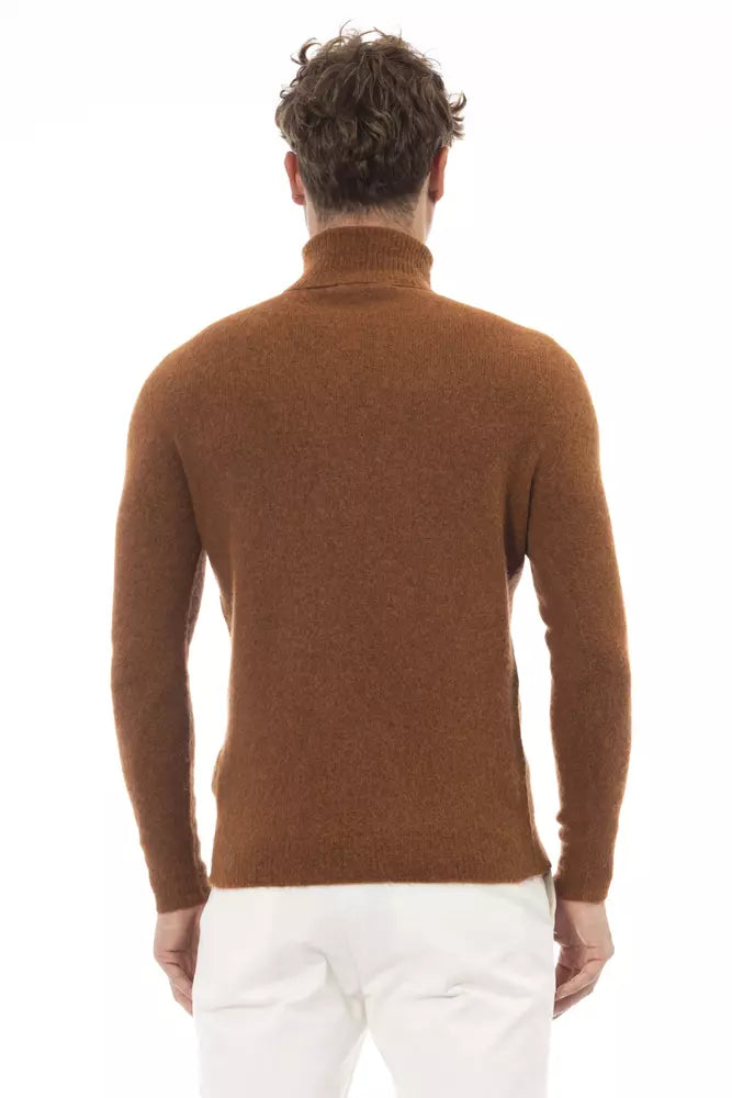 Brown Alpaca Men Sweater - SEHABRANDS