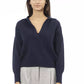 Blue Wool Women Sweater - SEHABRANDS