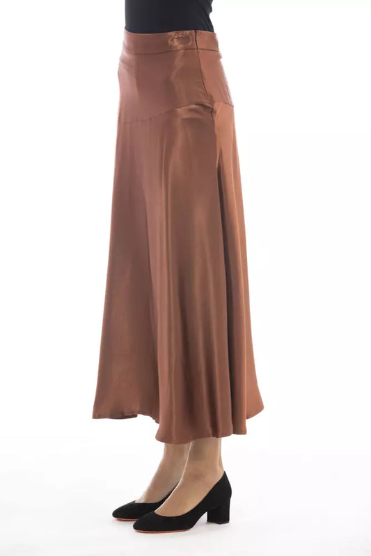 Brown Viscose Women Skirt - SEHABRANDS