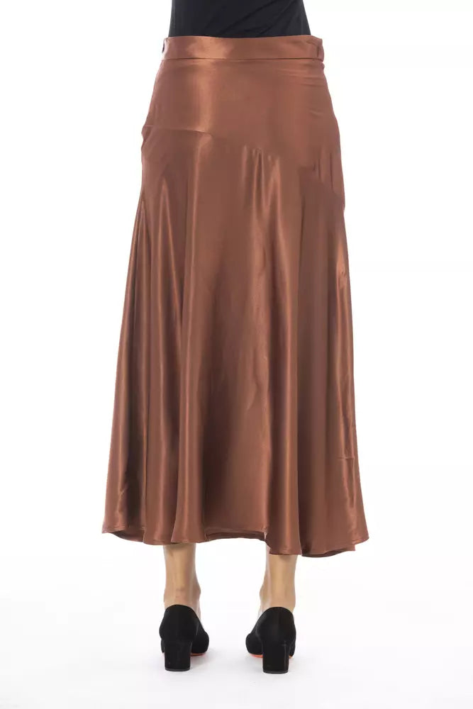 Brown Viscose Women Skirt - SEHABRANDS