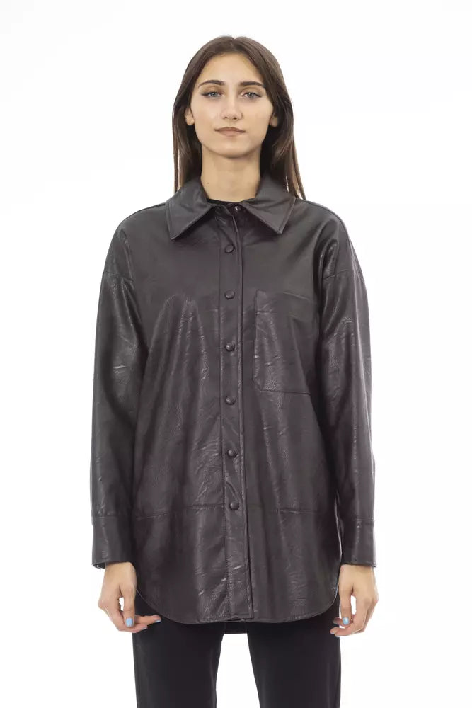 Brown Polyethylene Women Shirt - SEHABRANDS