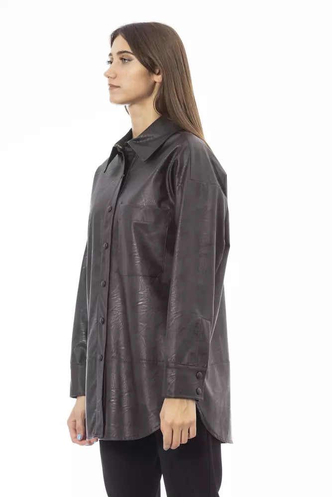 Brown Polyethylene Women Shirt - SEHABRANDS