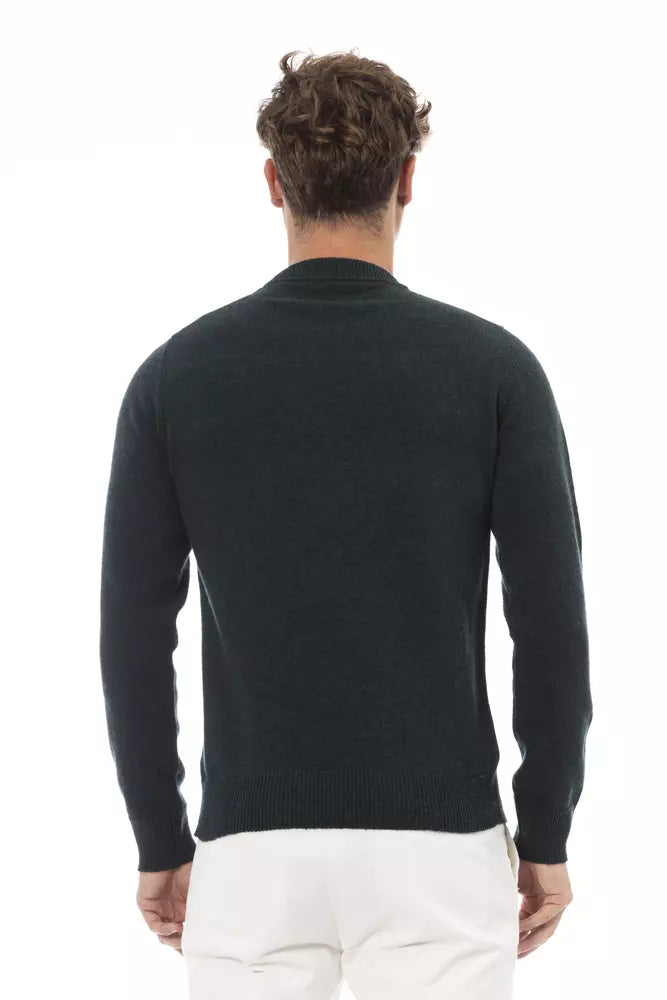 Green Wool Men Sweater - SEHABRANDS